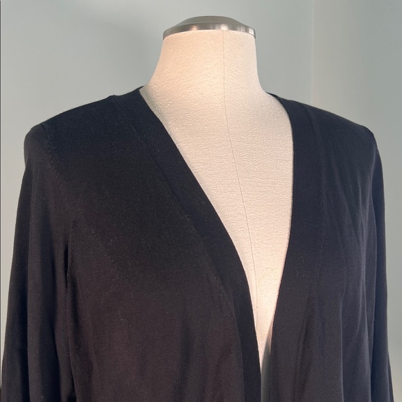 New Talbots Black Open Front Lightweight Knit Cardigan Shrug 1X - Picture 2 of 8